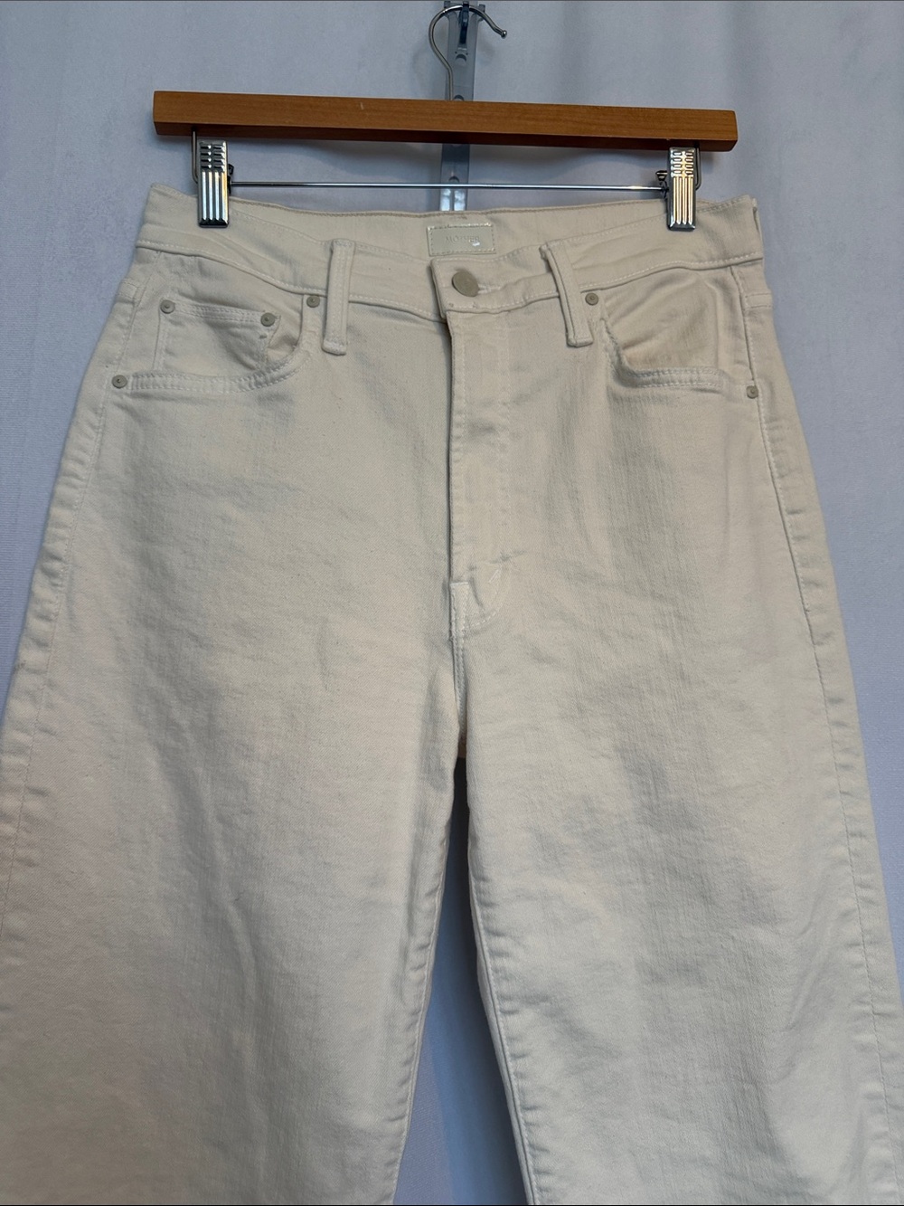 Mother The Rambler Zip Ankle Jeans Size 28 (6) Cream Puff Casual Neutral Preppy - Picture 3 of 15